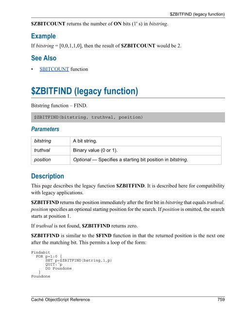 Caché ObjectScript Reference - InterSystems Documentation