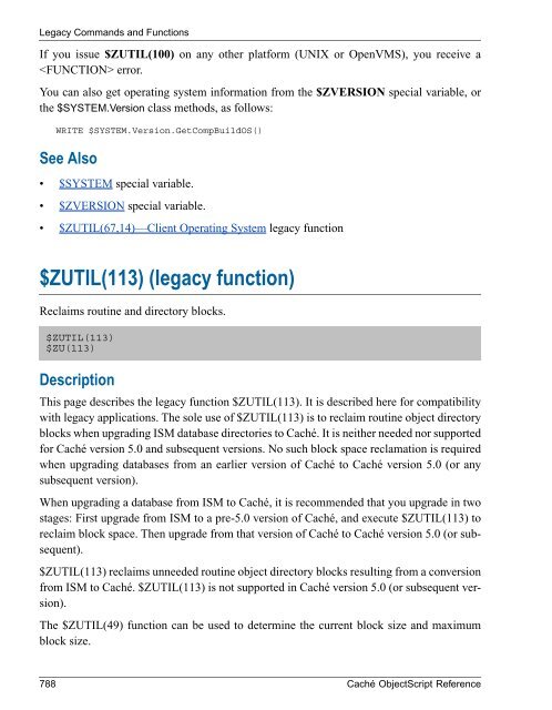 Caché ObjectScript Reference - InterSystems Documentation