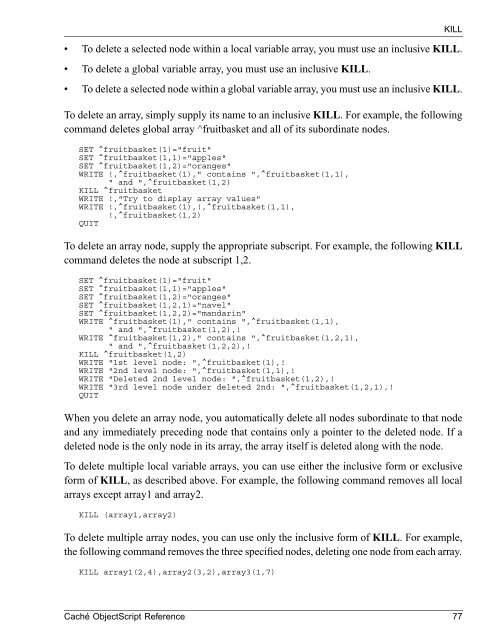 Caché ObjectScript Reference - InterSystems Documentation