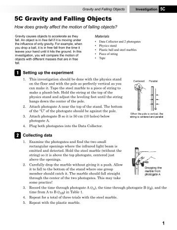 5C Gravity and Falling Objects - CPO Science