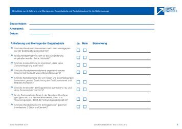 Checkliste zur Anlieferung und Montage der Doppelwände und ...