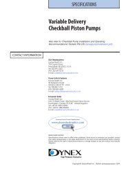 Variable Delivery Checkball Piston Pumps - Dynex/Rivett Inc.