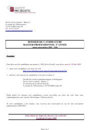 dossier de candidature master professionnel 2 e annÃ©e - FacultÃ© de ...