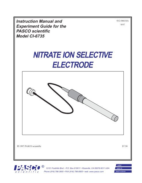 NITRATE ION SELECTIVE ELECTRODE - Frederiksen