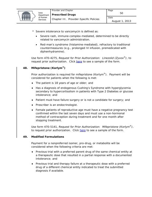 Prescribed Drugs Provider Manual - Iowa Department of Human ...