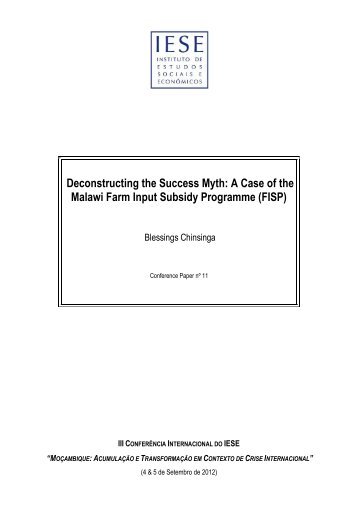 Deconstructing the Success Myth: A Case of the Malawi Farm ... - IESE