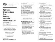 PB110-10-17 Patient Instructions for Fasting Glucose Tolerance Test