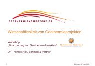 Wirtschaftlichkeit von Geothermieprojekten