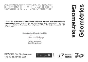 Certifico que Acir Carlos da Silva Junior - Instituto Nacional ... - IMPA