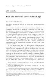 Bill DurodiÃƒÂ© Fear and Terror in a Post-Political Age - Bill Durodie