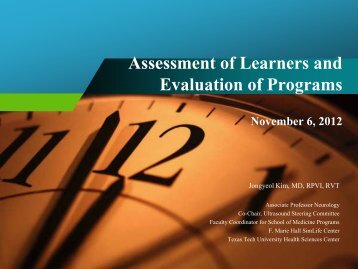 Assessment of Learners and Evaluation of Programs