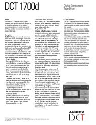 Ampex DCT 1700D Brochure & Technical ... - Visionary Forces