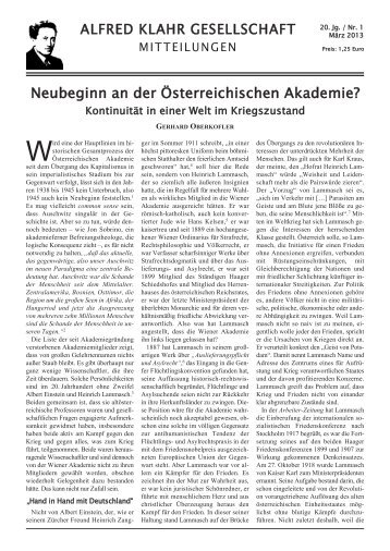 Neubeginn an der Österreichischen Akademie? - Alfred Klahr ...