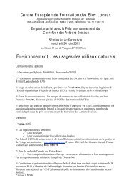 Environnement : les usages des milieux naturels