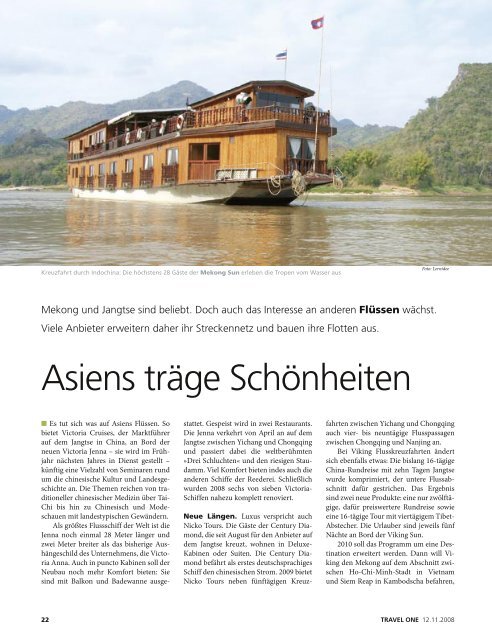 DAS MAGAZIN FÃœR REISEPROFIS 12. NOVEMBER ... - Travel-One