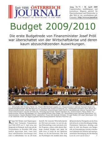 Budget 2009/2010 - Österreich Journal