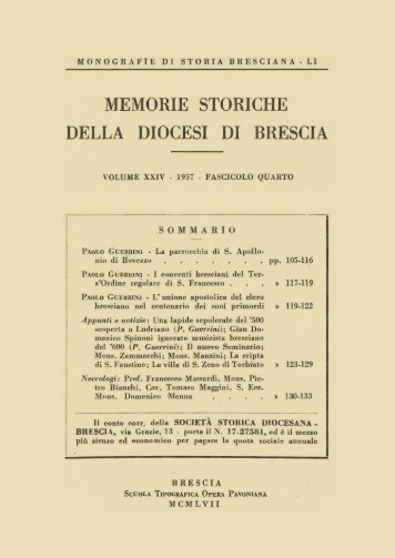 XXIV (1957) Monografie di storia bresciana, 51 ... - Brixia Sacra