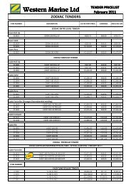 Zodiac Tenders Price List 2011 - Western Marine