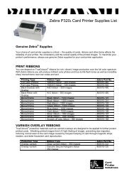 Zebra P320i Card Printer Supplies List - ID card printers