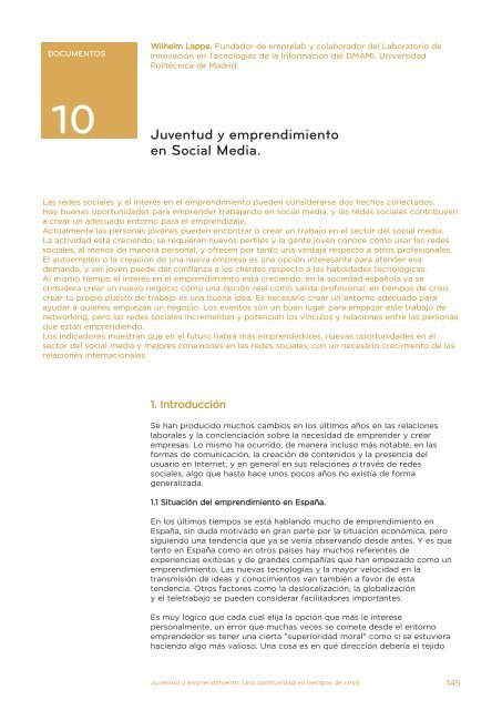 Revista 99. Juventud y emprendimiento. Una oportunidad ... - Injuve