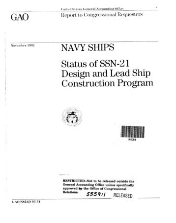 Status of SSN-21 Design and Lead Ship Construction Program