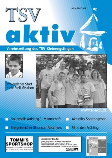 100 Jahre TSV Silvesterparty 2004/ 2005 Wir feiern gemeinsam ins ...
