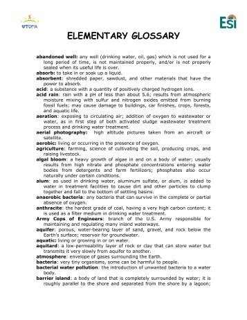 ELEMENTARY GLOSSARY - Environmental Science Institute