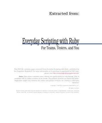 Everyday Scripting with Ruby - The Pragmatic Bookshelf