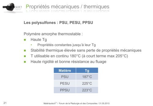 Propriétés - Allize-Plasturgie