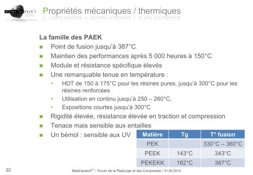 Propriétés - Allize-Plasturgie