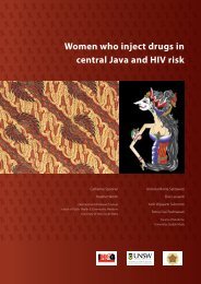 Women who inject drugs in central Java and HIV risk - School of ...