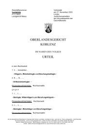 OBERLANDESGERICHT KOBLENZ URTEIL - Dr. Stefan Zimmermann