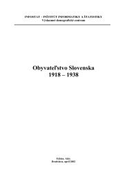 Obyvatelstvo Slovenska v letech 1918 – 1938 - Infostat