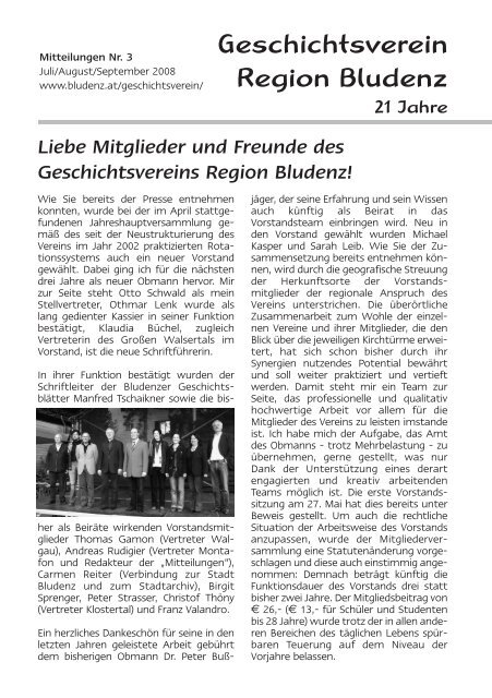 Geschichtsverein Region Bludenz - Stadt Bludenz