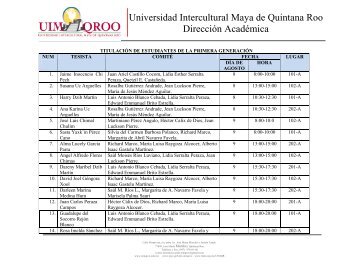 Universidad Intercultural Maya de Quintana Roo ... - UIMQRoo