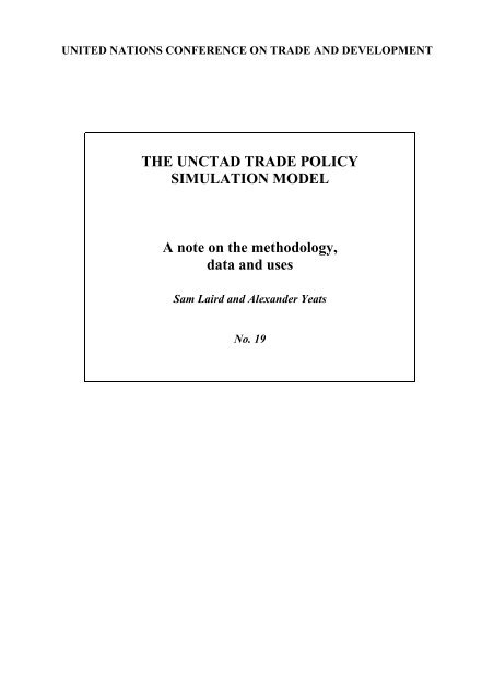 THE UNCTAD TRADE POLICY SIMULATION MODEL A note on the ...