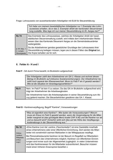 Neuer Lohnausweis (NLA) - HÃ¤ufige Fragen und Antworten (FAQ)