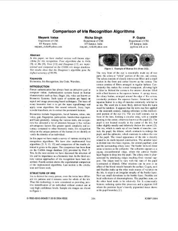 Comparison of iris recognition algorithms - Intelligent ... - CiteSeerX