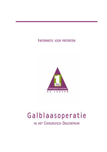 Galblaasoperatie - UZ Leuven