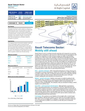 Saudi Telecoms Sector: Mobily still ahead