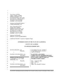 Memorandum of Points & Authorities in Support of Ex Parte ...