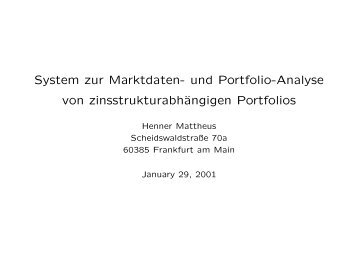 System zur Marktdaten- und Portfolio-Analyse von ... - Vorlesungen