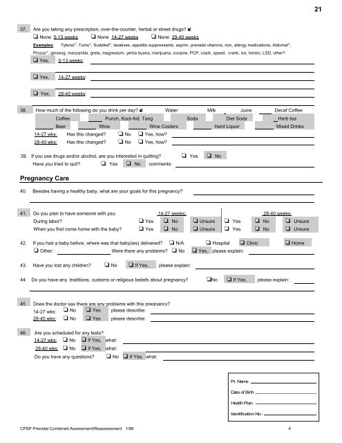 Initial Combined Assessment (ICA) - Department of Public Health