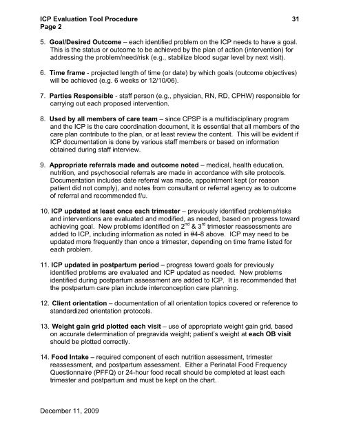 Initial Combined Assessment (ICA) - Department of Public Health