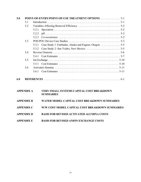 Technologies and Costs for Removal of Arsenic From Drinking Water