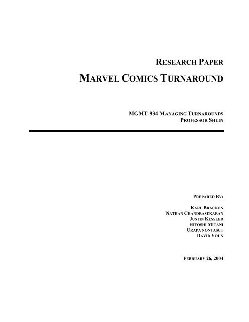 marvel comics turnaround - Turnaround Management Association