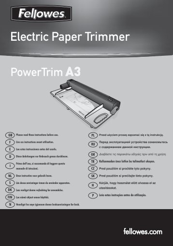 Electric Paper Trimmer Electric Pa - Fellowes
