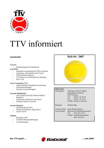 Ausschreibung - beim Thüringer Tennis-Verband eV