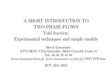 02-Void fraction models and exp. techniques - Two-phase flows and ...