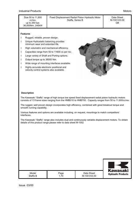 Staffa/Kawasaki Product info in Pdf format - Airline Hydraulics